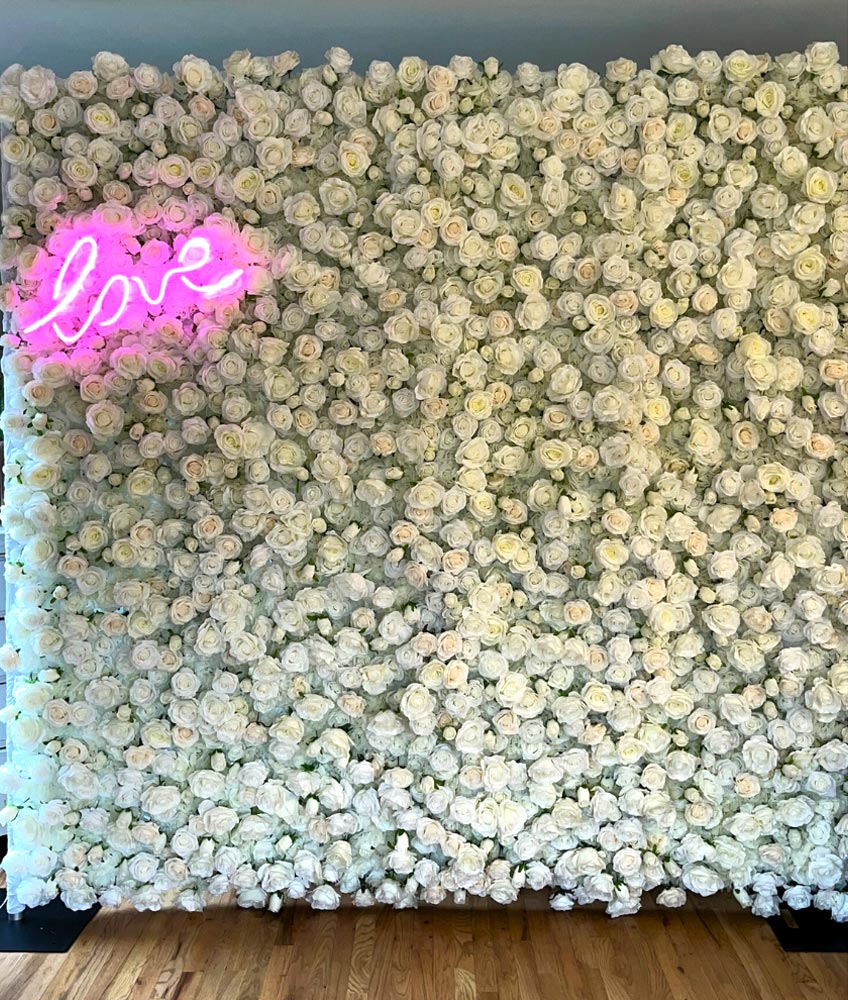 Portland White Rose Flower Wall The Curated Day